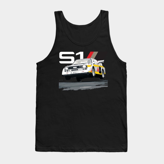 WRC Sport S1 E2 Group B Rally Car Stig Blomqvist, Mikkola 4X4 Walter Röhrl Tank Top by cowtown_cowboy